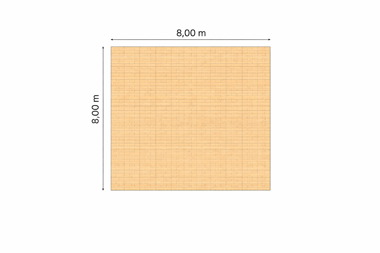 Vlondervloer 8.00 x 8.00 m