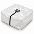 Housse PVC sur mesure sur un bloc de lest, avec ouverture pour l'anneau de levage