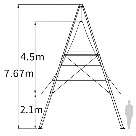 Tipi sky tent 5 x 5 meter specificaties