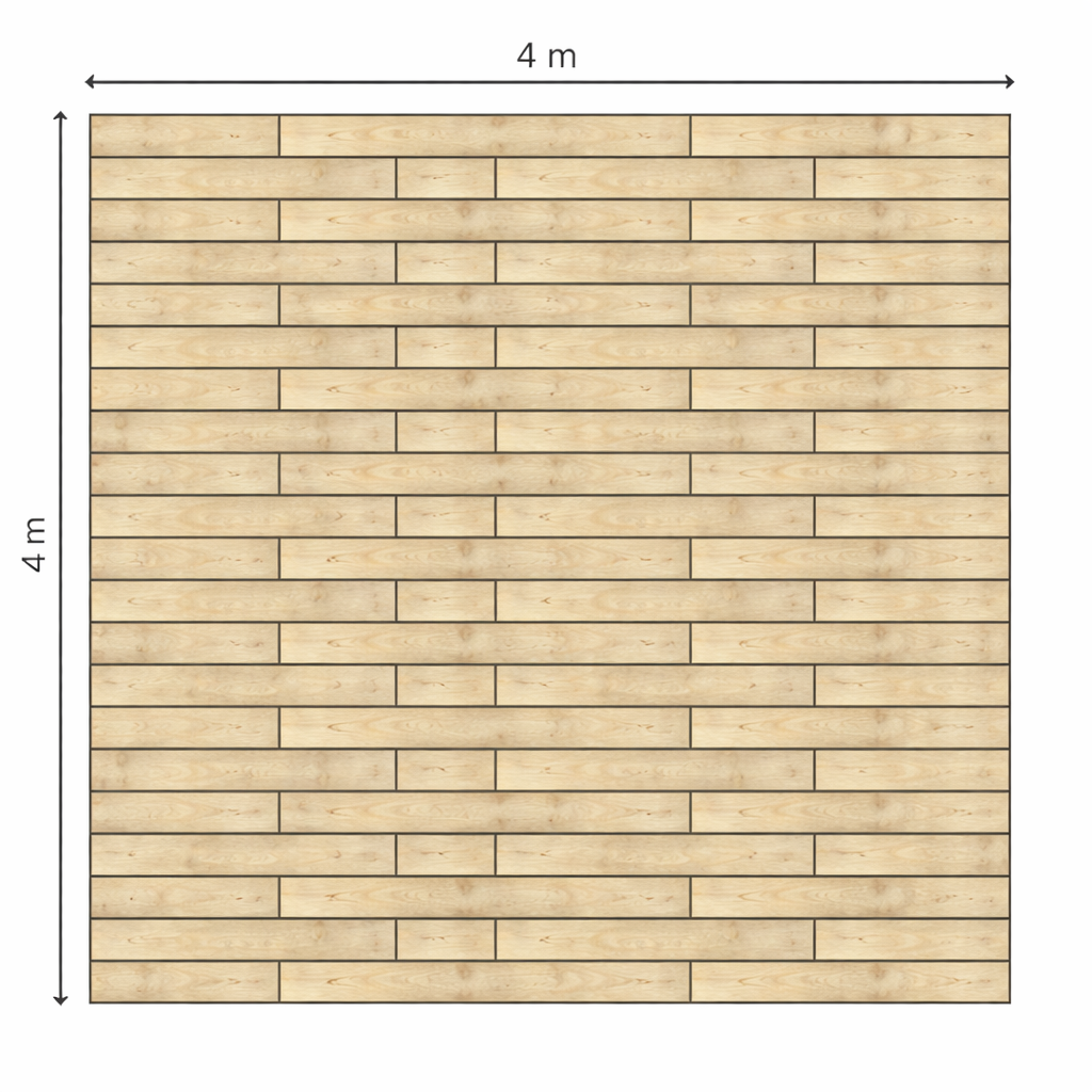 Vlondervloer 4 bij 4 meter