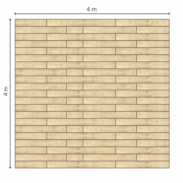Vlondervloer 4 bij 4 meter
