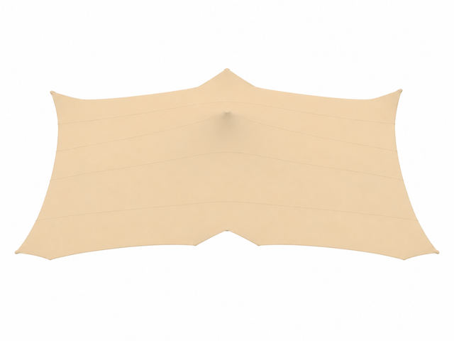 Gebruikt stretchtent doek beige