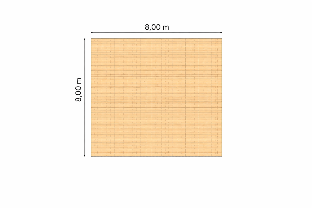 Vlondervloer 8.00 x 8.00 m
