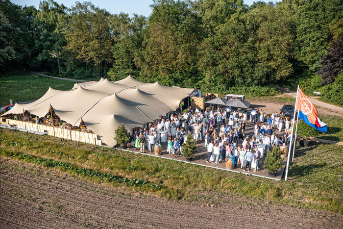stretchtent feest tent opbouw palen